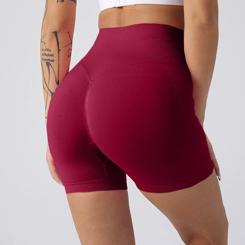 2025 Summer New High Waist Hip Pants Women's Sports Tummy Control Cycling Tights Three-quarter Yoga Shorts